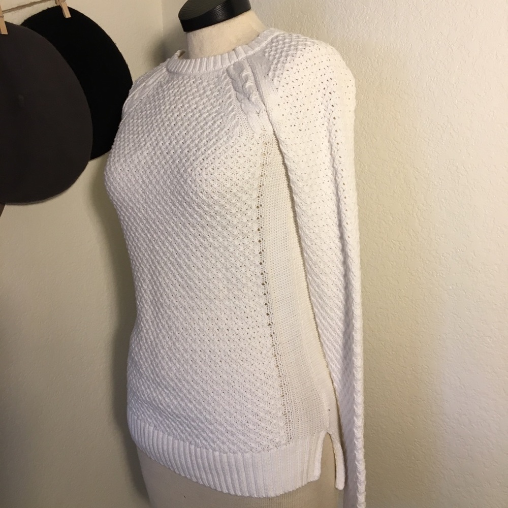Maison Jules White Cotton Sweater
